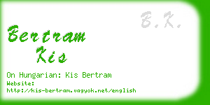 bertram kis business card